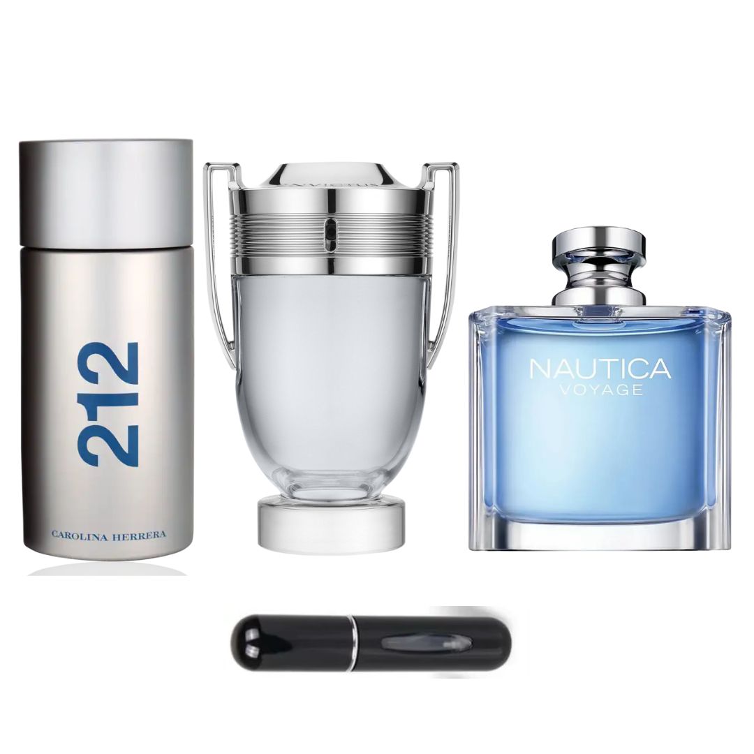 COMBO PERFUMES 212 MEN + INVICTUS + NAUTICA VOYAGE + PERFUMERO