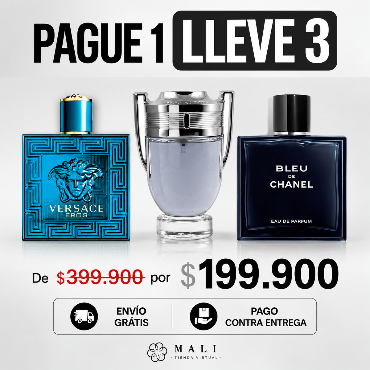 COMBO PROMO PERFUMES EROS+INVICTUS+BLEU DE CHANEL