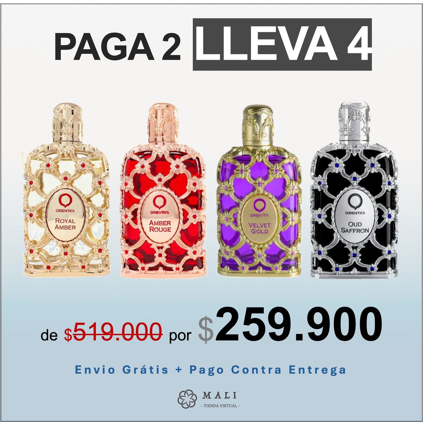 COMBO 4 PERFUMES ARABES ORIENTICA
