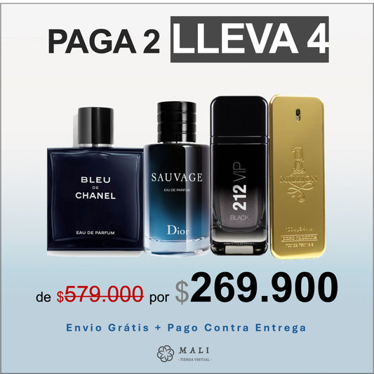 Super Combo Perfumes Premium (1 MILLION+ DIOR SAUVAGE+BLEU DE CHANEL+212 VIP BLACK)